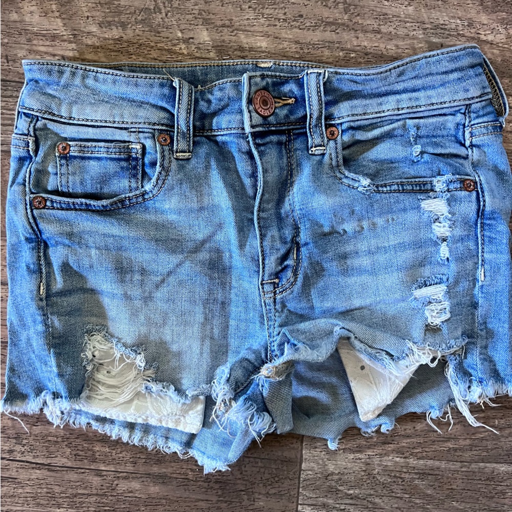 American Eagle Super Stretch Ripped Jean Shorts